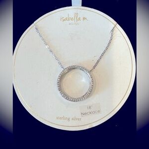 New Isabella M. Sterling Silver/Cz “Circle of Life”Necklace